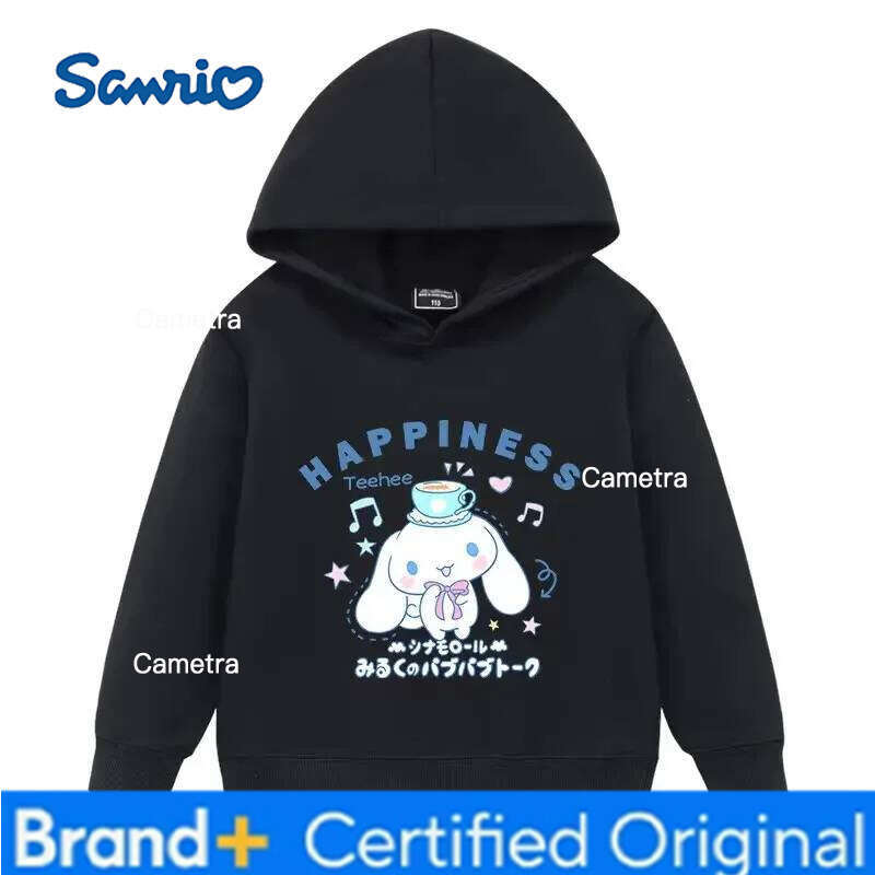 Sanrio Kawaii Cartoon Big Dog Print Children Hooded Sweatshirt Boy Girl Autumn Winter Daily Outdoor Casual Warm Soft Sportswear H260112