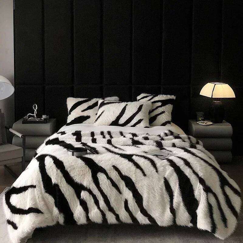 New Faux Fox Fur Winter Autumn Warm High Quality Plush Luxury Weighted Blankets for Bed High-end Sofa Blanket Throw XJ260112