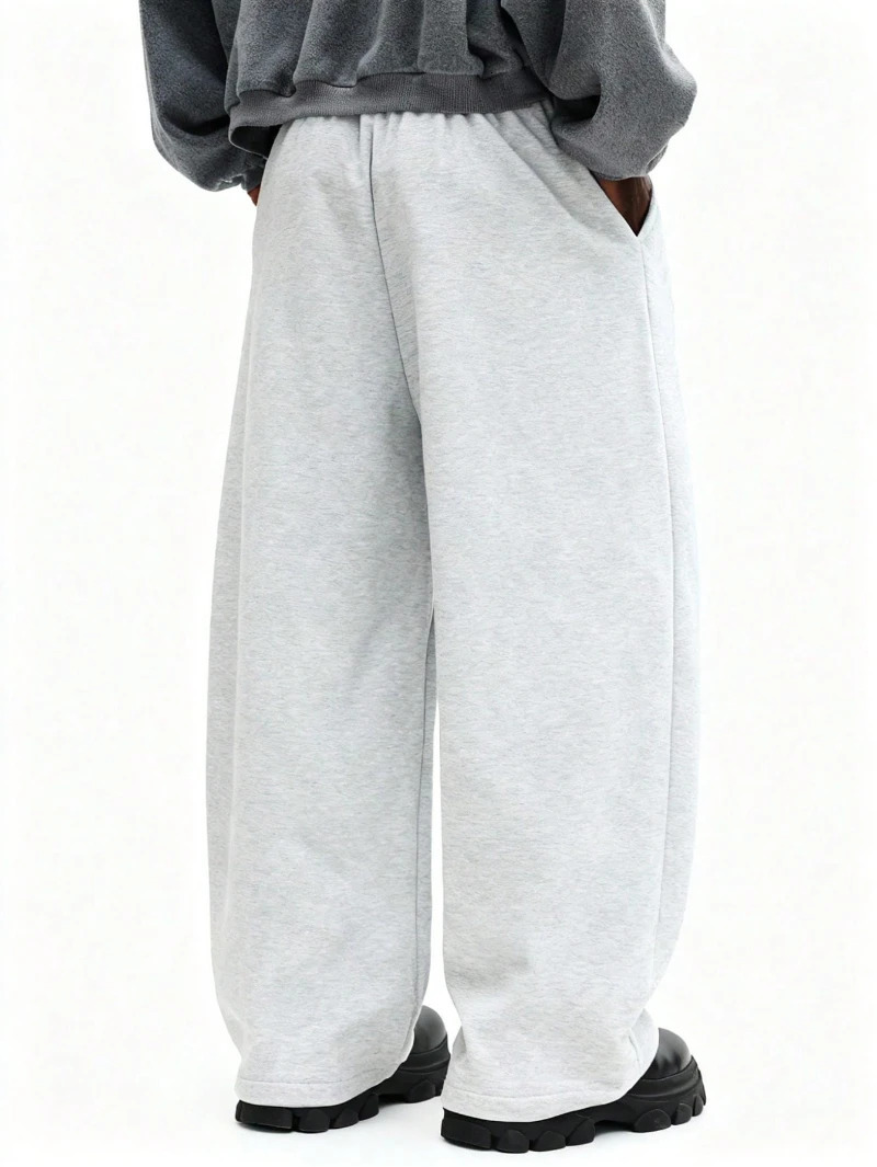 Relaxed Drawstring Sweatpants Heather Joggers Casual Lounge Pants Comfortable Elastic Waist Cotton Blend Bottoms Men Grey 260109