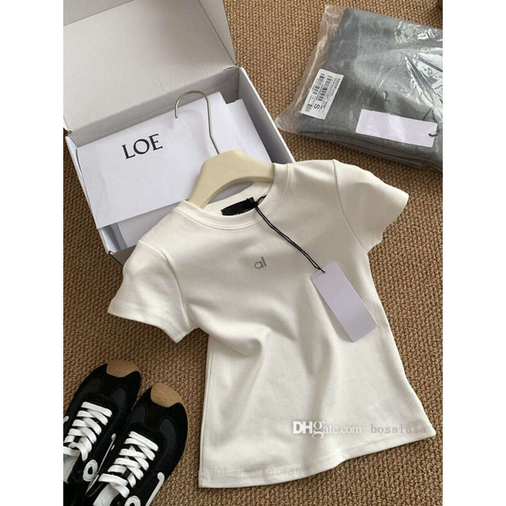 Alowomen Short Sweater Set Designer Alonessities Shirt Basic Tshirts Tee Classsic Letter Printed Short Sleeve Summer T Shirt For Fashion Ladies Tops Fit Slim Set