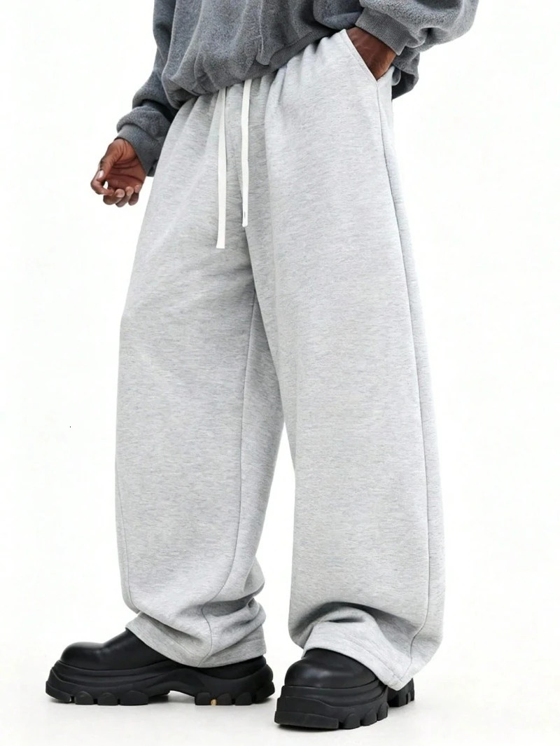 Relaxed Drawstring Sweatpants Heather Joggers Casual Lounge Pants Comfortable Elastic Waist Cotton Blend Bottoms Men Grey 260109