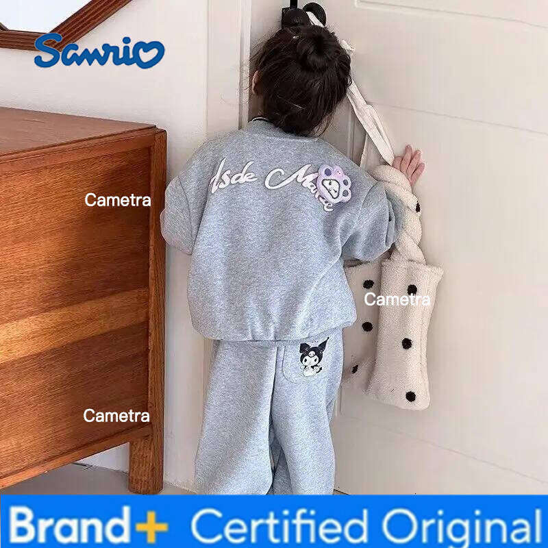 Sanrio HelloKitty Girl Loungewear set Kawaii Kuromi Anime Fashion Autumn and Winter Casual Student 2-Piece Set Child Clothing Sweatsuit H260112