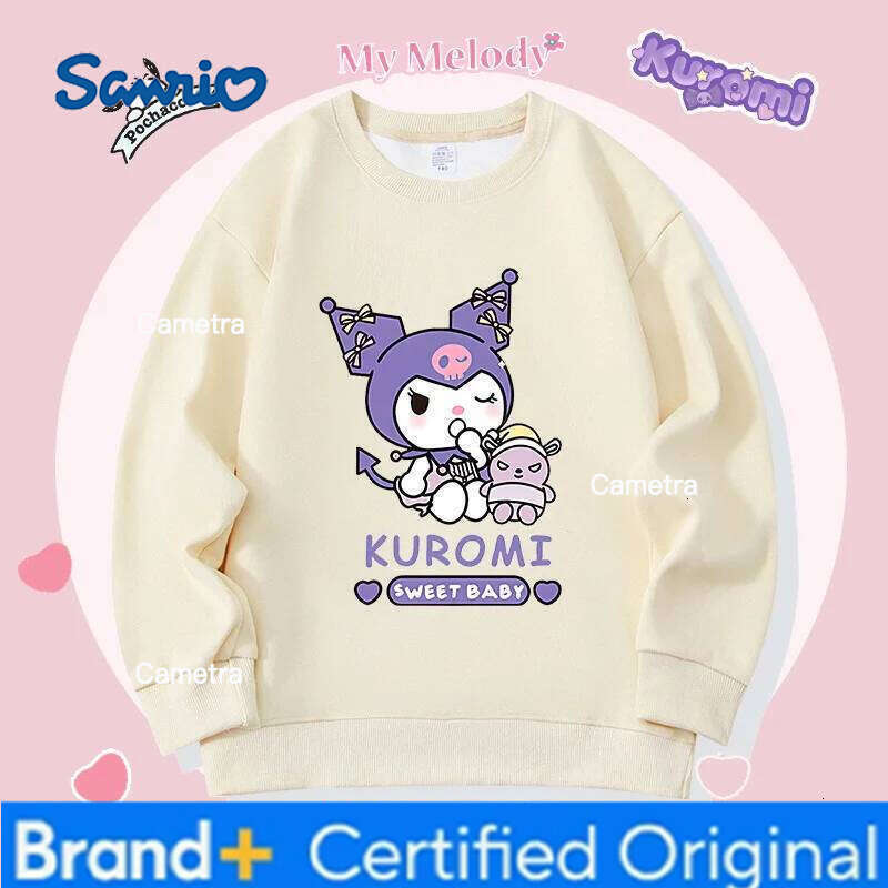 Sanrio Crewneck My Melody Sario Cute Hoodie Clothes Kawaii Girls Kuromi Spring Autumn Sweatshirt Child Tops H260112