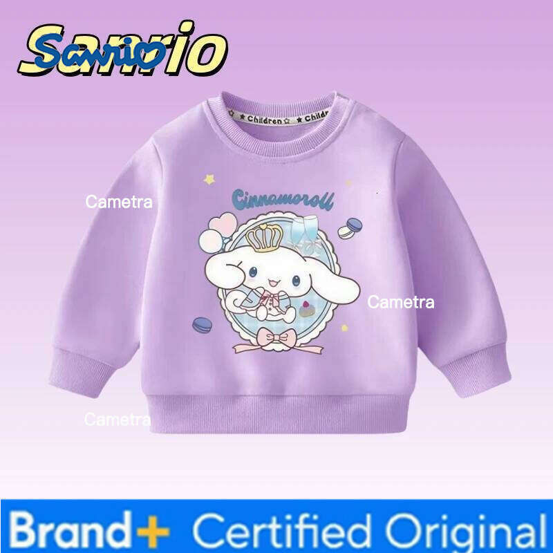 Sanrio Autumn Baby Girls Clothes Kid Cartoon Cinnamoroll Printed Sweatshirts Children Cute Pullover Long Sleeve T-shirts Top H260112