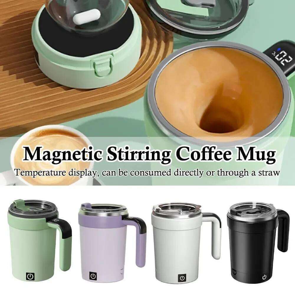 Portable Automatic Cup Detachable Gym Smart Insulated Magnetic Stirring Electric Stainless Steel Coffee Mug
