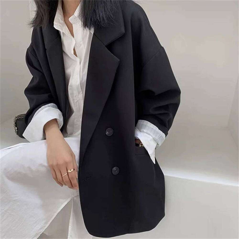 Vintage Brown Blazer Women Elegant Official Ladies Spring Autumn Fashion Long Sleeve Oversized Chic Casual Suit Jacket 2025 New