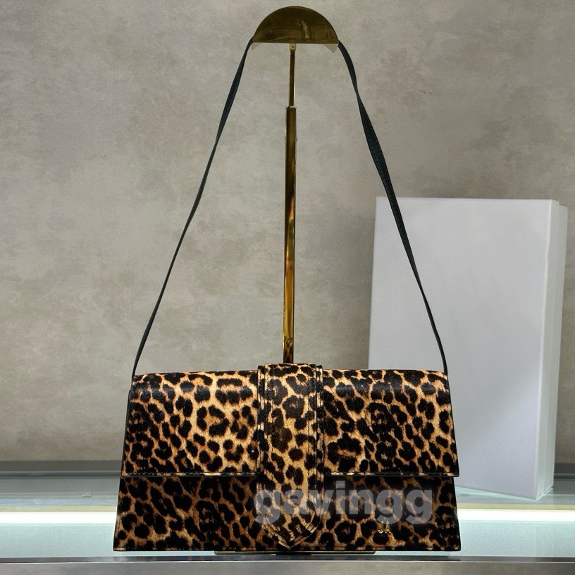 Luxury Designer Leopard Single-Shoulder Crossbody Zebra Print Handbag Women's Underarm Genuine Leather Baguette Bag For Women