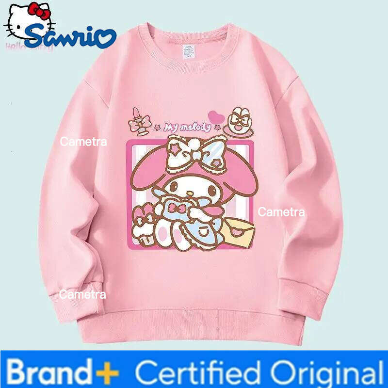 Sanrio Anime Kawaii My Melody Hoodie Cartoon Fashionable Casual Long Sleeved Children's Sweet Tops Girl Clothes Gift H260112