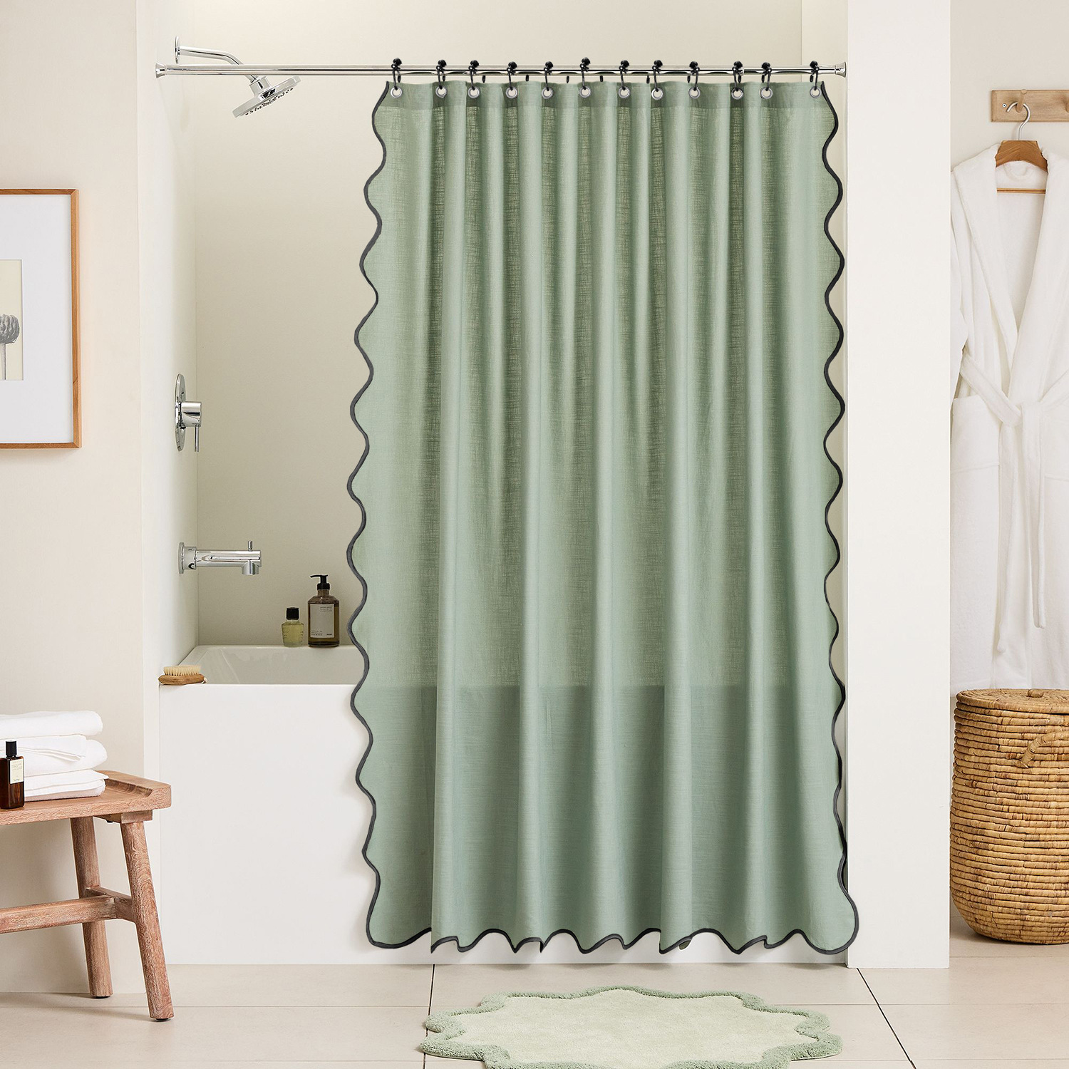 YL-38143 Golden Marble Digital Printed Waterproof Shower Curtain Set (4 Pieces) Wholesale