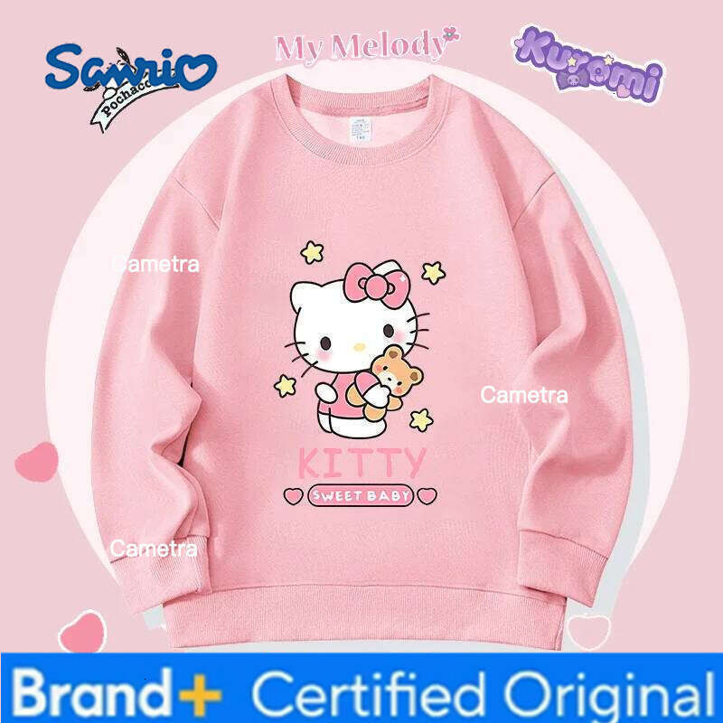 Sanrio Crewneck My Melody Sario Cute Hoodie Clothes Kawaii Girls Kuromi Spring Autumn Sweatshirt Child Tops H260112