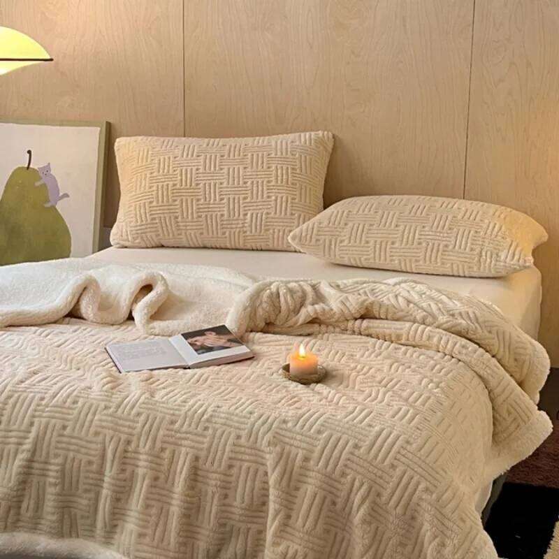 2025 New Solid Color Thickened Winter Coral Fleece Nap Office Warm Sofa Cover Blanket without Pillowcase XJ260112