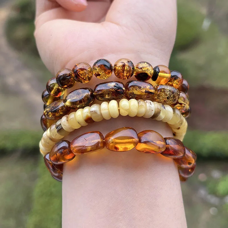 Yoowei Genuine Amber Bracelets for Unisex Gift 100 Natural Beads Baltic Energy Gemstone Healing Jewelry Suppliers Wholesale 260107