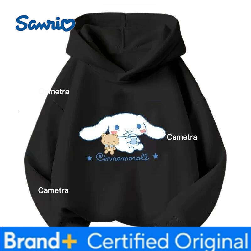 Sanrio Cute Big-eared Dog Print Children Hooded Sweatshirt Boy Girl Autumn Winter Daily Outdoor Vacation Casual Warm Sportswear H260112