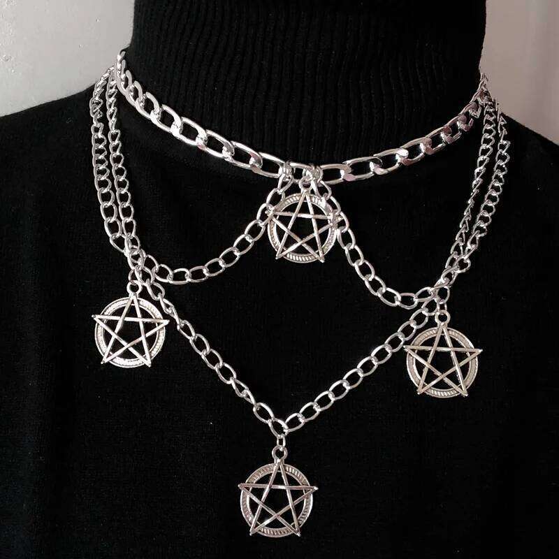 Goth Streetwear Necklaces Grunge Cross Pendants Women Men Chain Indie Jewelry On The Neck 2021 E Girl Choker Aesthetic Kpop H260112
