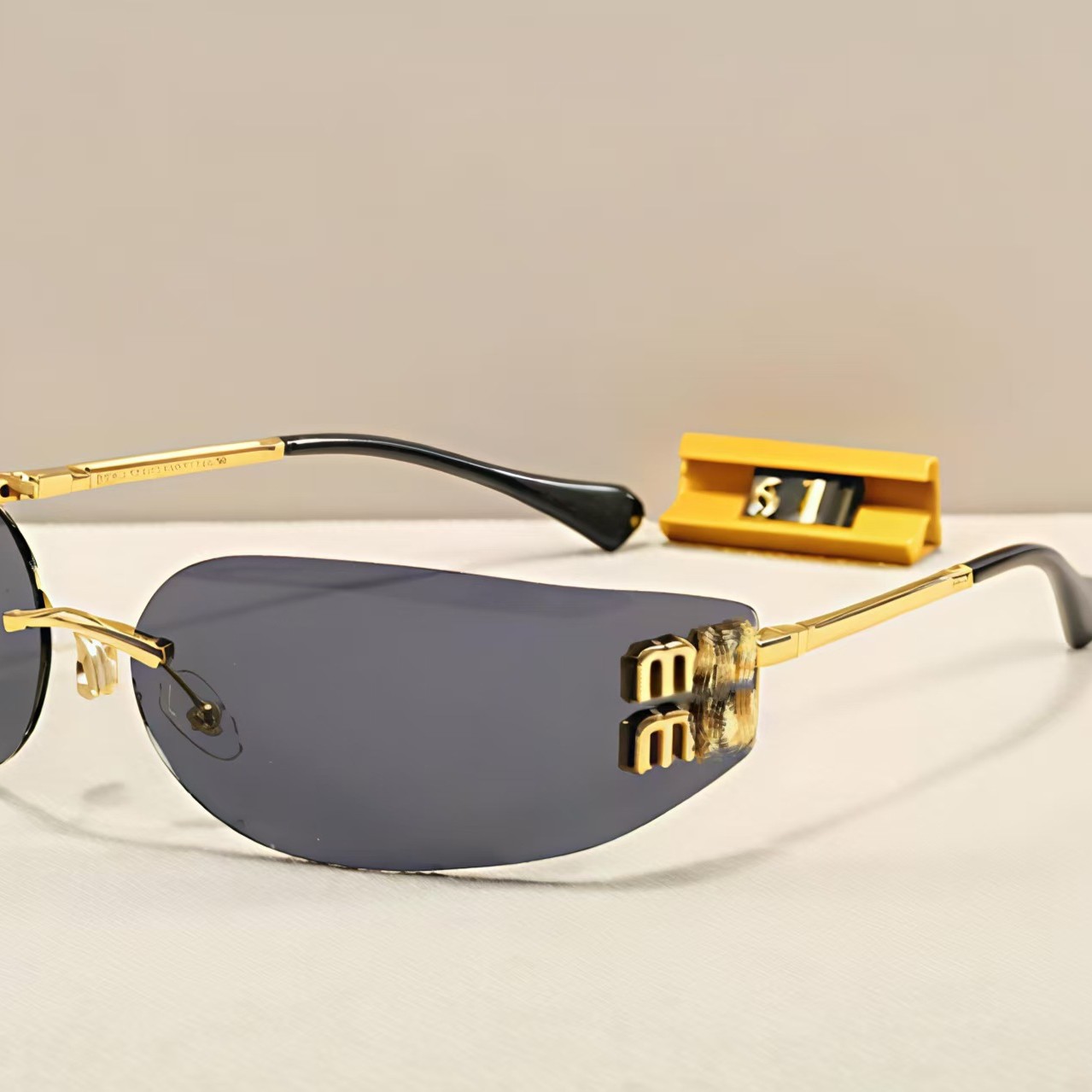 MU Sunglasses Designer Sunglass yeglass Luxury Women smua51s metal Frameless Oval retro Glasses Sun glass UV400 lens sun glasses Y2k
