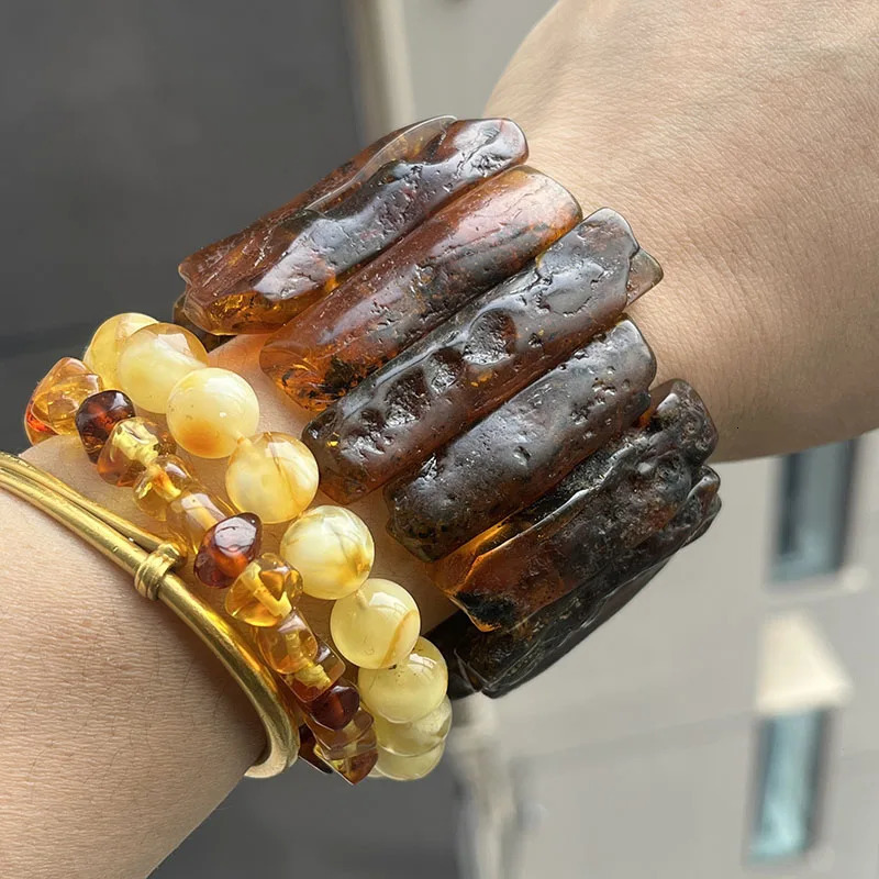 Yoowei Genuine Amber Bracelets for Unisex Gift 100 Natural Beads Baltic Energy Gemstone Healing Jewelry Suppliers Wholesale 260107