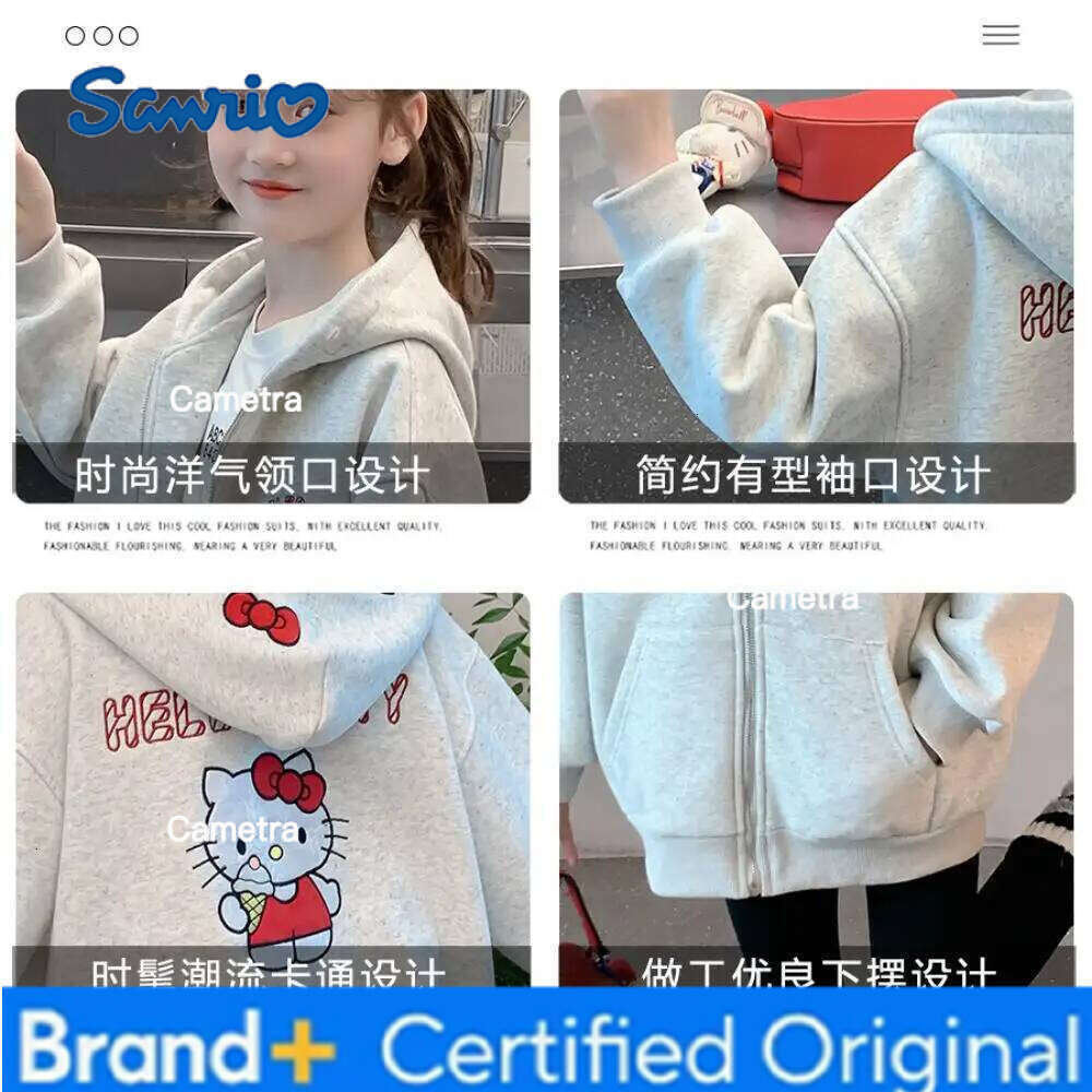 Sanrio Hello Kitty 2025 Kids Anime Children's Clothing Sweatshirt Autumn Clothes Baby Girls Jacket Hoodies H260112