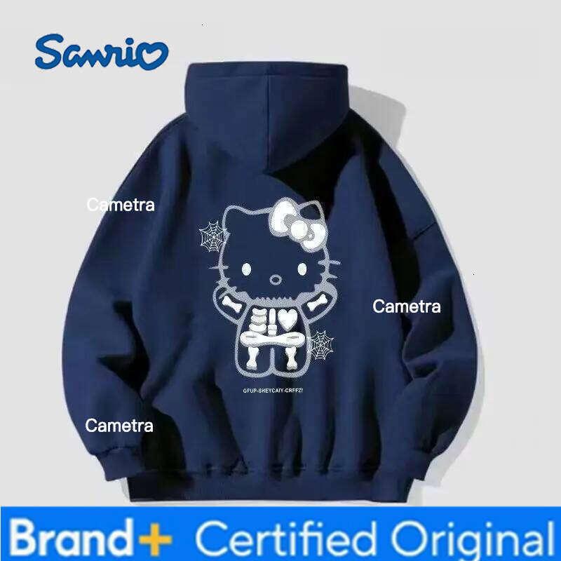 Sanrio Hello Kitty Hooded Sweatshirts Cuteore Cartoon Student Autumn Long Sleeve Running Tops Outerwear Woman Clothing New H260112