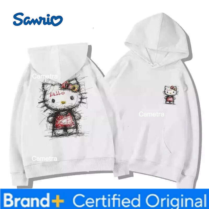 Sanrio Fashionable Cute Hello Kitty Cartoon Anime Periphery Boys Girls Hoodies Autumn and Winter Parent Child Clothing Hoodie H2601121