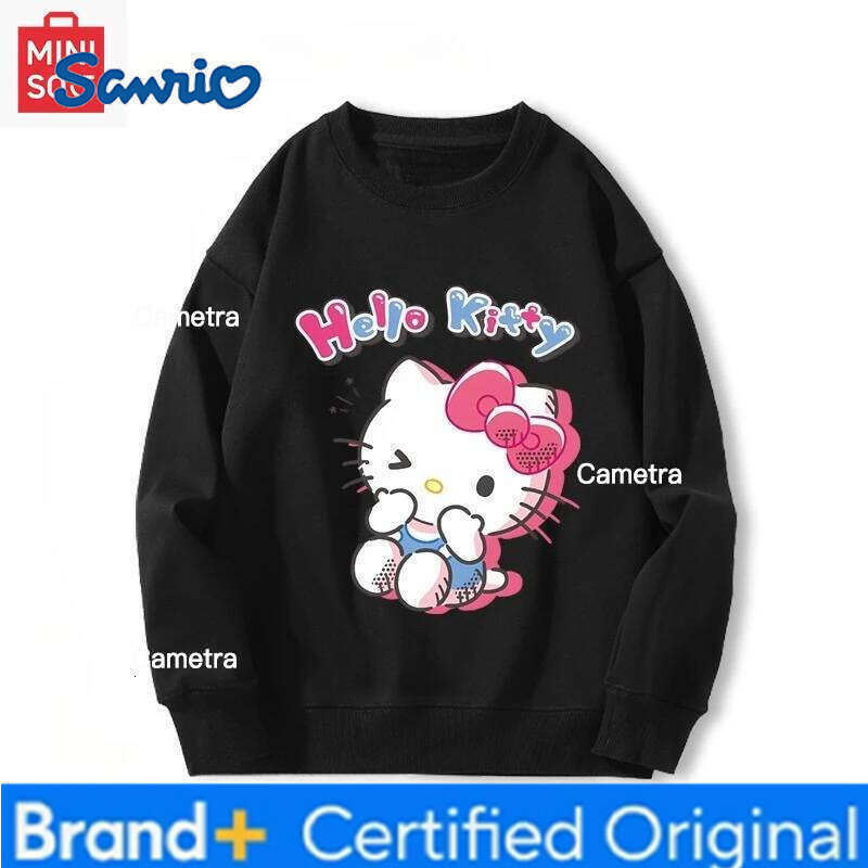 Sanrio MINISO collaborates with Company Ltd Printed sweatshirt, long-sleeved loose cartoonish casual cute for girls and boys H260112