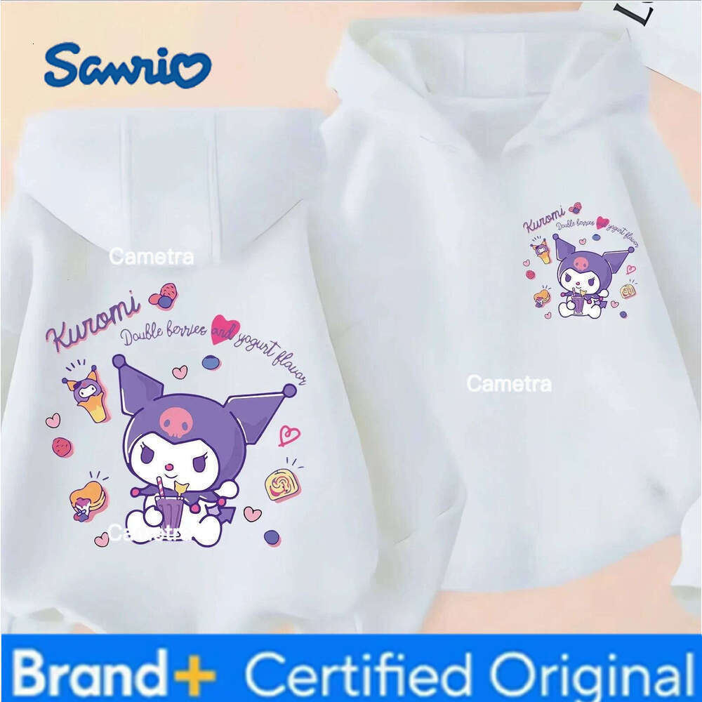 Sanrio Kuromi Boy Girl Hoodie Street Casual Sport Kawaii Harajuku Y2K Children Long-sleeve Autumn Winter Sweatshirt Clothing Top H260112