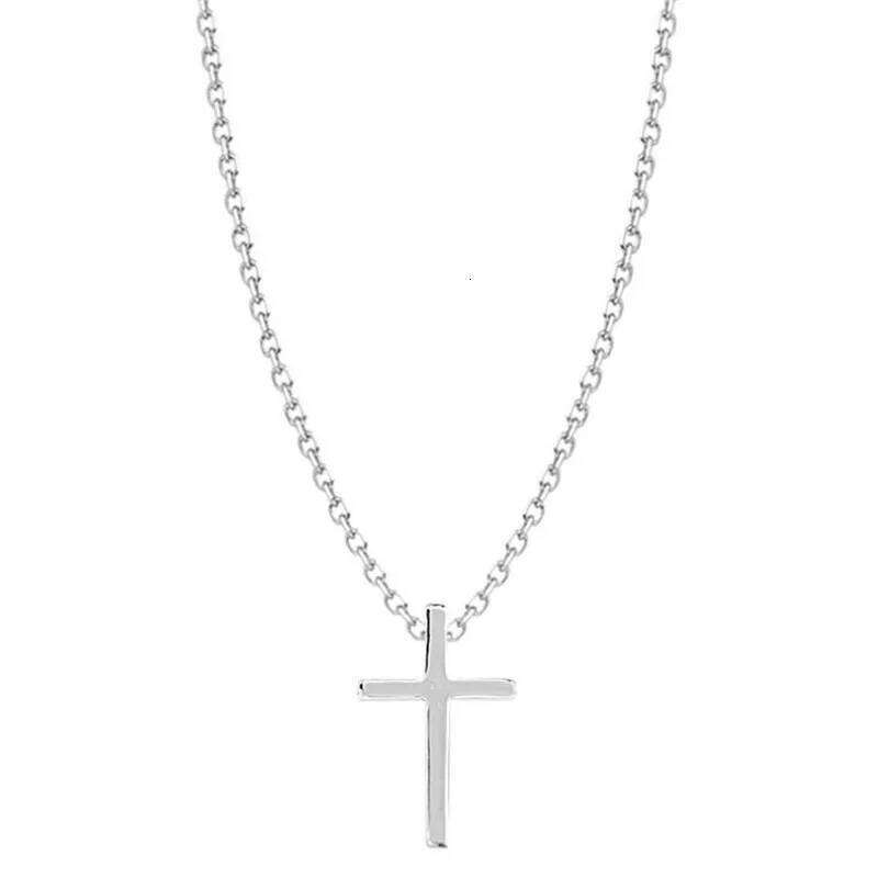 New Arrival Simple Cross Coll Girl 925 Sterling Silver Jewelry Fashion Women Clavicle Chain Pendant Necklaces XL006 H260112