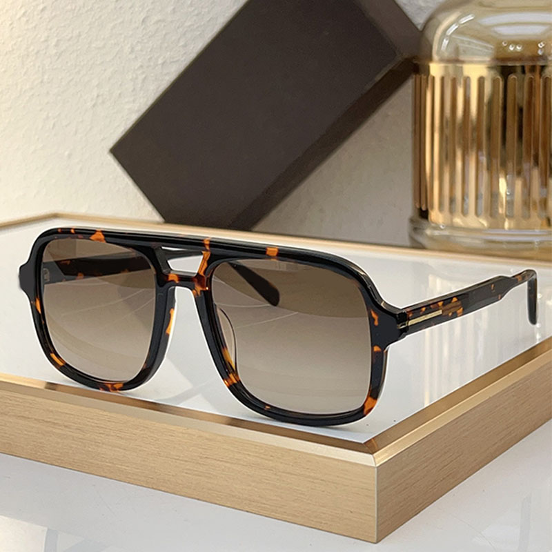 Designer Shining Acetate Style Rectangle Eyewear FT0884 Mens Women Luxury Trendy Full Frame Sunglasses UV400 Protective Outdoor Leisure Top Quality