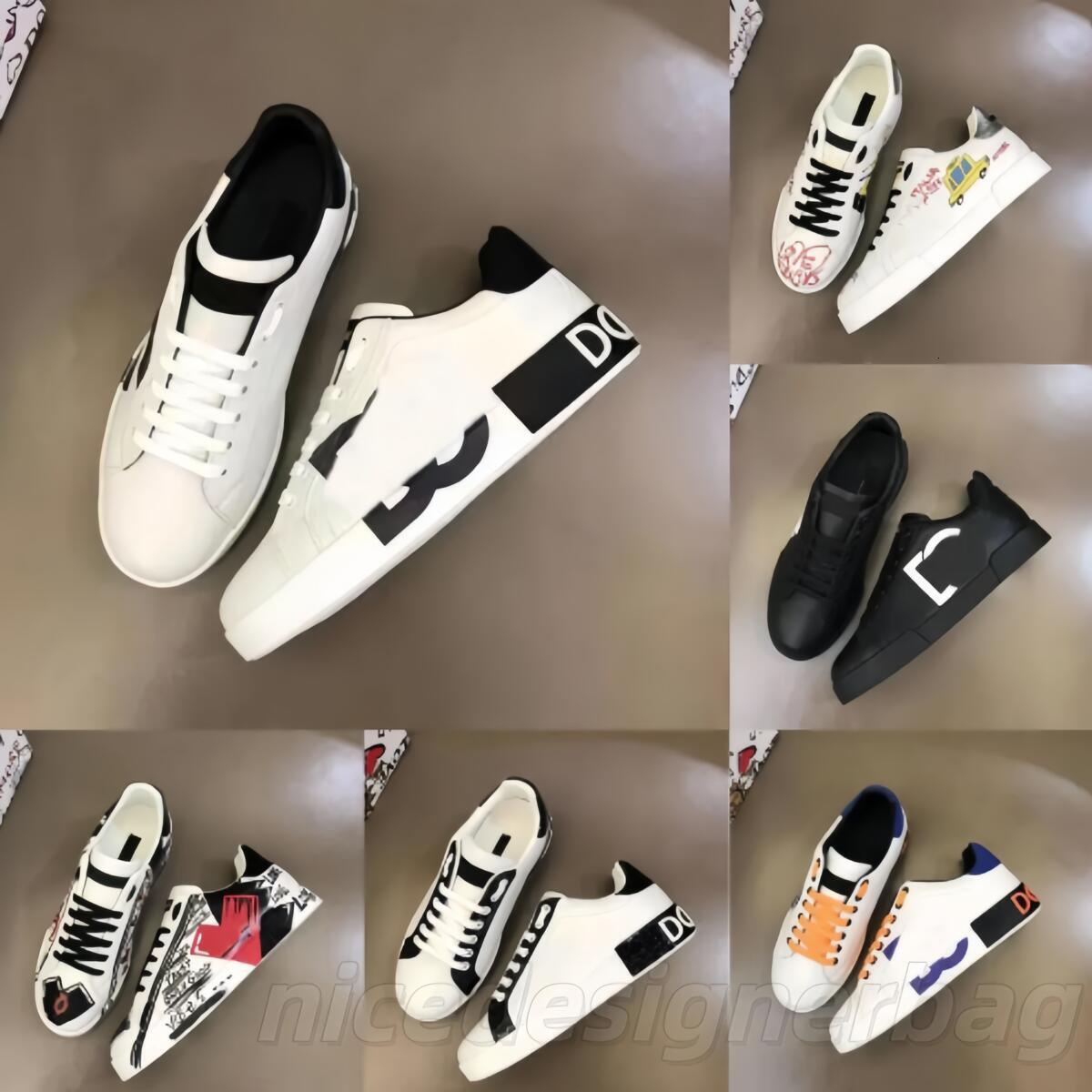 Luxury Casual Men Designer Sneaker White Leather Calfskin Nappa Portofino Sneakers Shoe Brands Comfort Outdoor Tra dolcely gabannaly gabbanaism dgism d g1