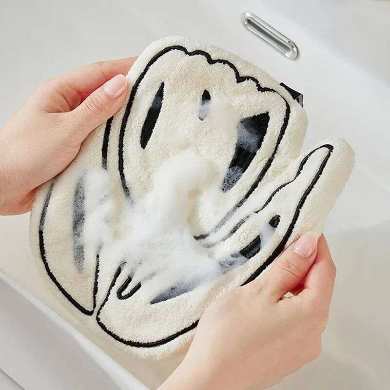 New Style Towel Home Convenient Hanging Double-layer Thickened Speed Dry Absorbent Hand Cloth Kitchen And Bathroom Foot
