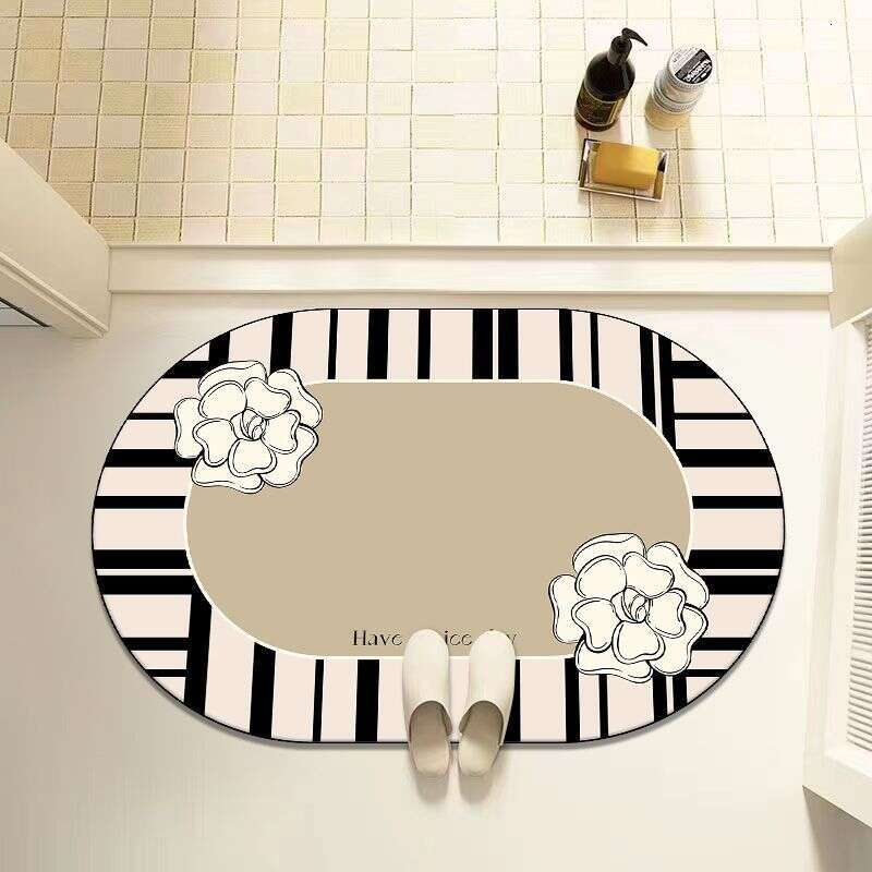 Bath Mat Diatomaceous Earth Bathroom Water Absorption Non Slip Toilet Quick Dry Wear Resistant Washable Foot Mat