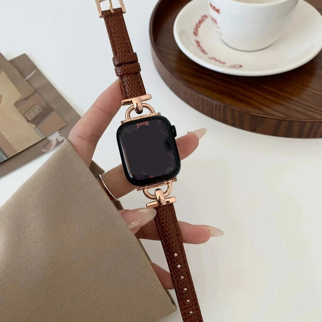 For Apple Watch band women Series Ultra 11109876 38mm 40mm 41mm 42mm 44mm 45mm 46mm Strap Leather loop 260110 - view 5