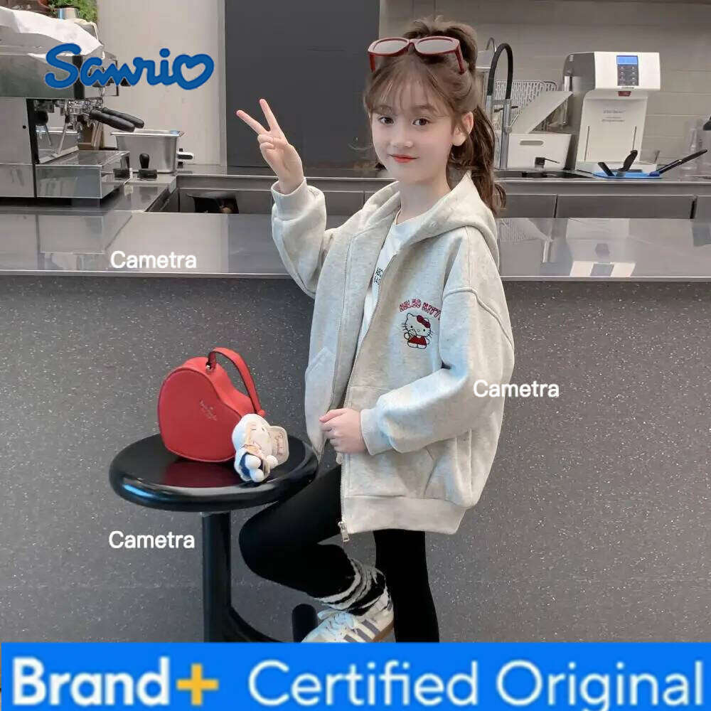 Sanrio Hello Kitty 2025 Kids Anime Children's Clothing Sweatshirt Autumn Clothes Baby Girls Jacket Hoodies H260112