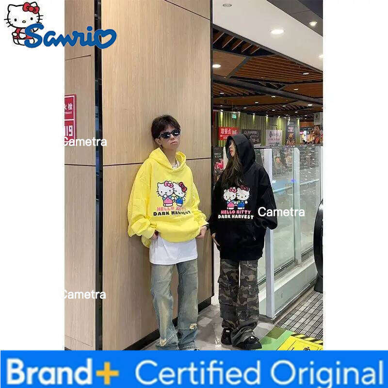 Sanrio Hello Kitty Girl cotton Hoodie Sweatsuit Kawaii Anime Fashion Student Casual Long-Sleeved Autumn Winter Pullover Tops H26011211