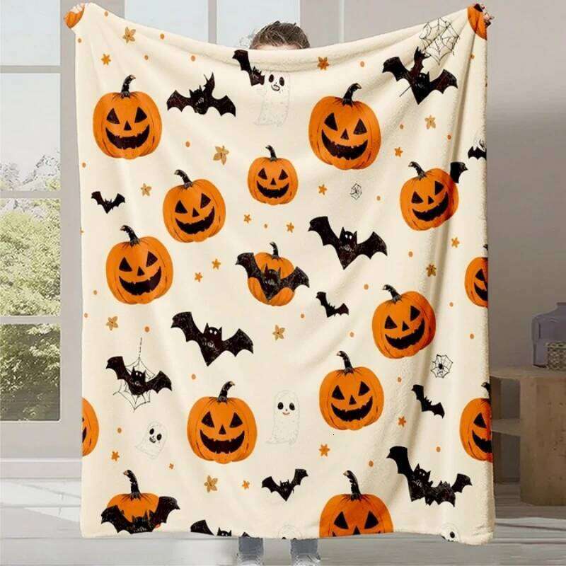 2025 Halloween Thanksgiving Flannel Multifunctional Blanket Warm Sofa Cover for Autumn Winter Living Room Decor XJ260112