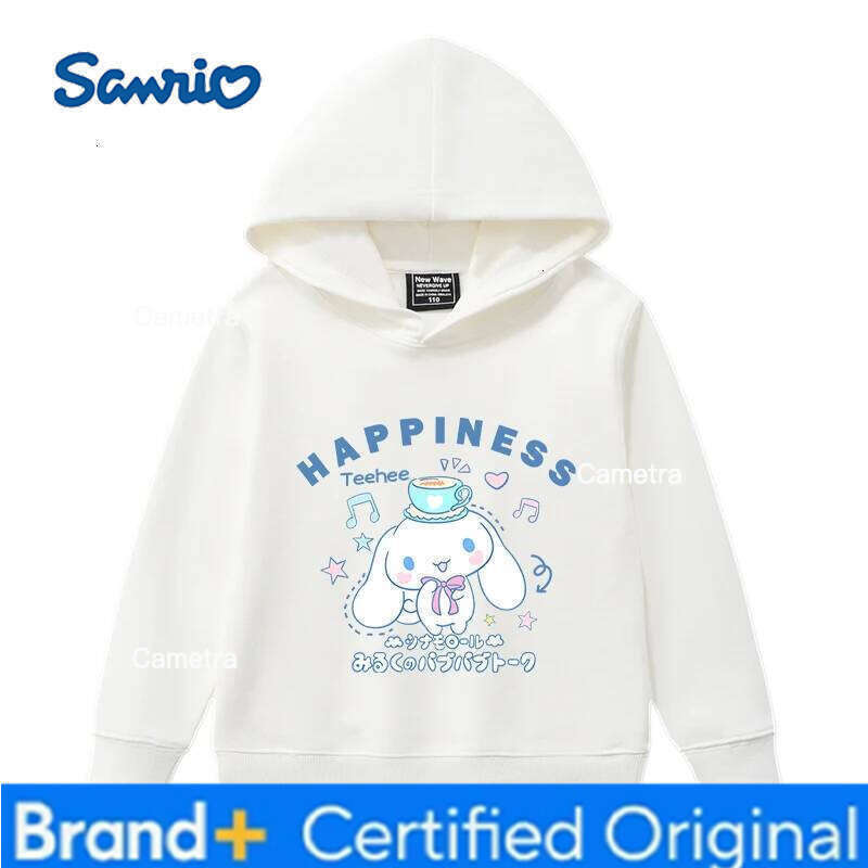 Sanrio Kawaii Cartoon Big Dog Print Children Hooded Sweatshirt Boy Girl Autumn Winter Daily Outdoor Casual Warm Soft Sportswear H260112