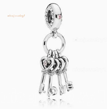 Silver Classic Blue Heart Pandora Charms Bracelets Necklaces Accessories Boutique Key Hot Balloon Snowflake Designer Women Jewelry Components Charm Diamond 033