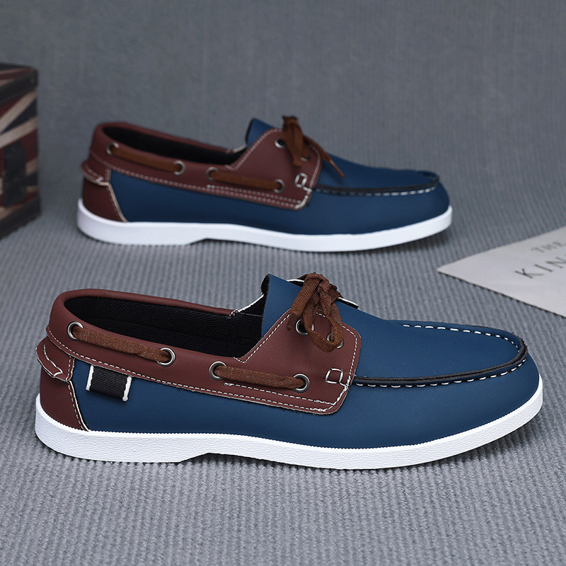 Summer New Men'S Leather Shoes Fashion Trend Work Commuting Office Men'S Shoes All Kinds Of Fashion Personality Peas Shoes