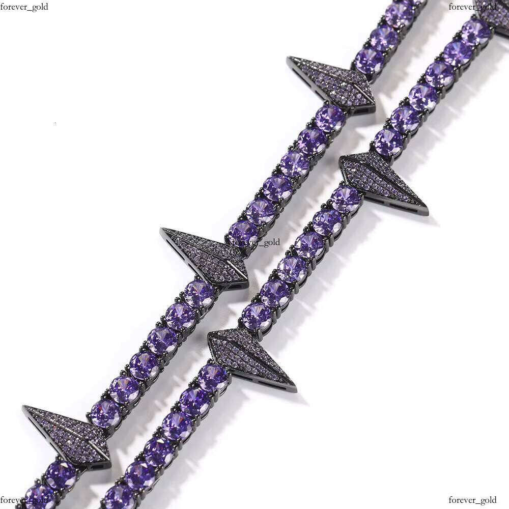 DE Black Panther Exquisite Hiphop Iced Out Fancy Fashion Cartoon Colorful Brass VVS Moissanite Oil Drop Jewelry Tennis Chain Necklace