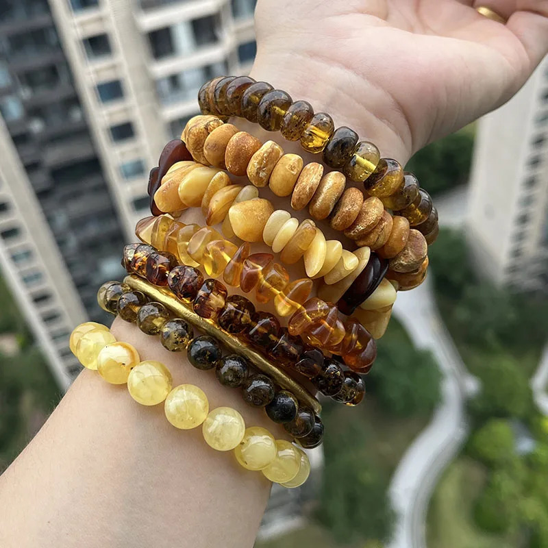 Yoowei Genuine Amber Bracelets for Unisex Gift 100 Natural Beads Baltic Energy Gemstone Healing Jewelry Suppliers Wholesale 260107