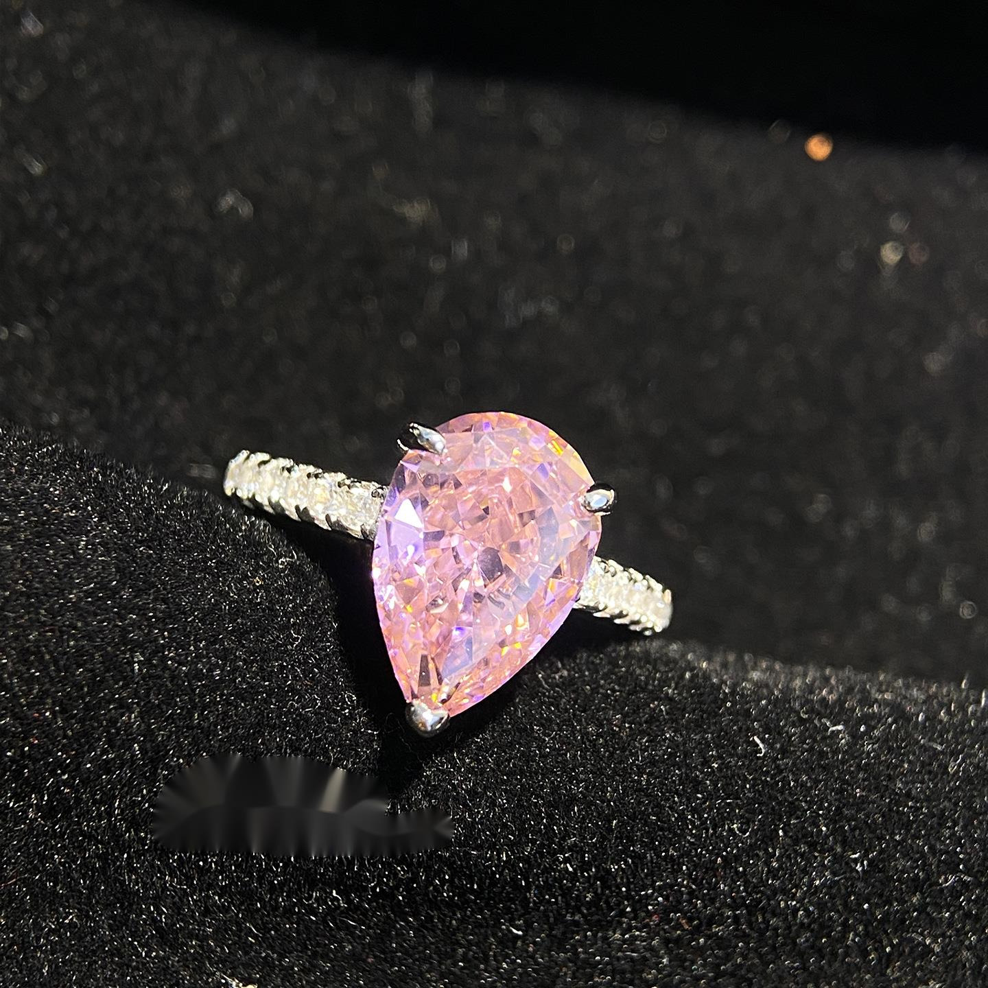 3CT Pear Cut Lab Created Diamond Solitaire Engagement Ring 925 White Gold