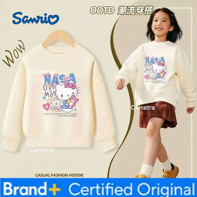 Sanrio Baby Cotton Kid Cartoon Printed Pullover Children Autumn Fashion Long Sleeve T-shrits Girls Clothes Top Hooded H260112