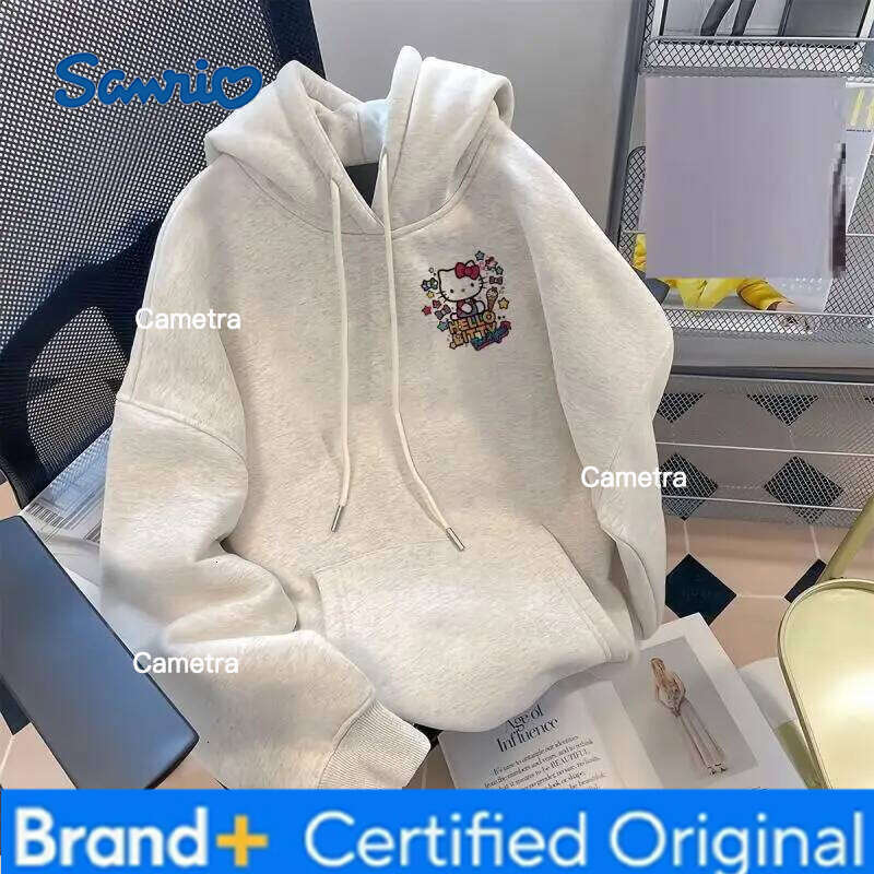 Sanrio Hello Kitty Sweatshirts Cuteore Cartoon Young Girl Autumn Long Sleeve Tops Woman Clothing Running Outerwear New H260112