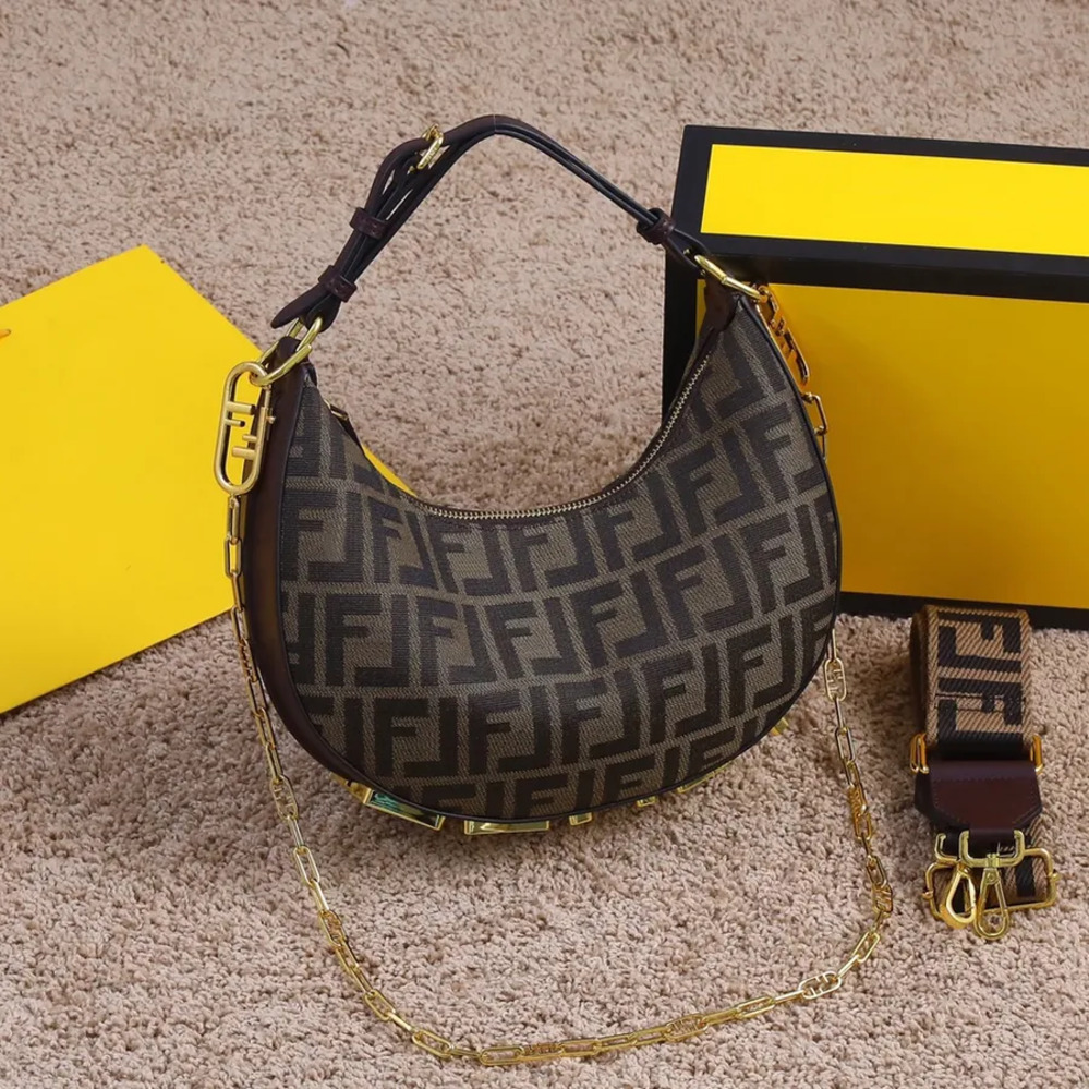 Designer Shoulder Luxury Bottom Letters Handbags Half moon bag Leather High Quality Cross body Purses Classics Wallet Women Versatile Mini Underarm Bag