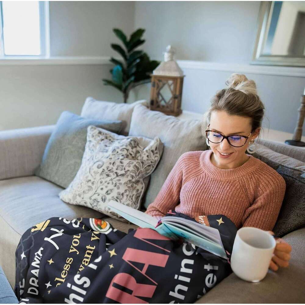 K-Drama Watching Korean Drama Quote &Food Pattern Cozy Warm Soft Flannel Throw Blanket Sofa Bed Couch for Home Decor XJ260112
