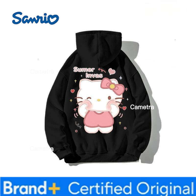 Sanrio Zipper Clothes Cute Top Hello Kitty Cartoon Hoodie Fashion Trend Women's Zip Sweater cute style H260112
