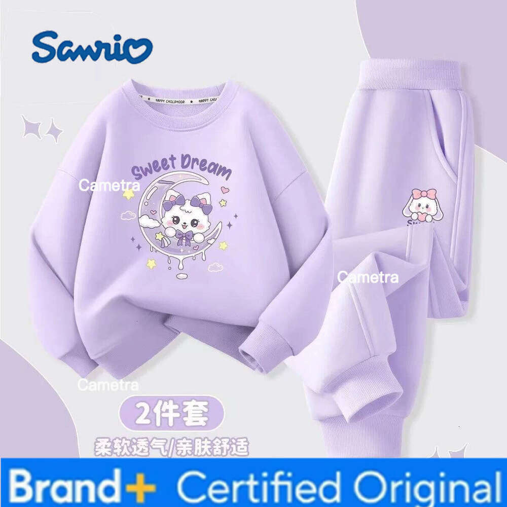 Sanrio Autumn Baby Girl Clothes Set Cartoon Printed Pullover Sweatshirts Top And Pants Bottom 2 Pieces Suit Kid Children Boy Tracksuits H260112
