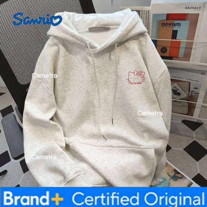 Sanrio Hello Kitty Hooded Sweatshirts Cuteore Cartoon Student Autumn Loose Long Sleeve Tops Woman Clothing Outerwear New H260112