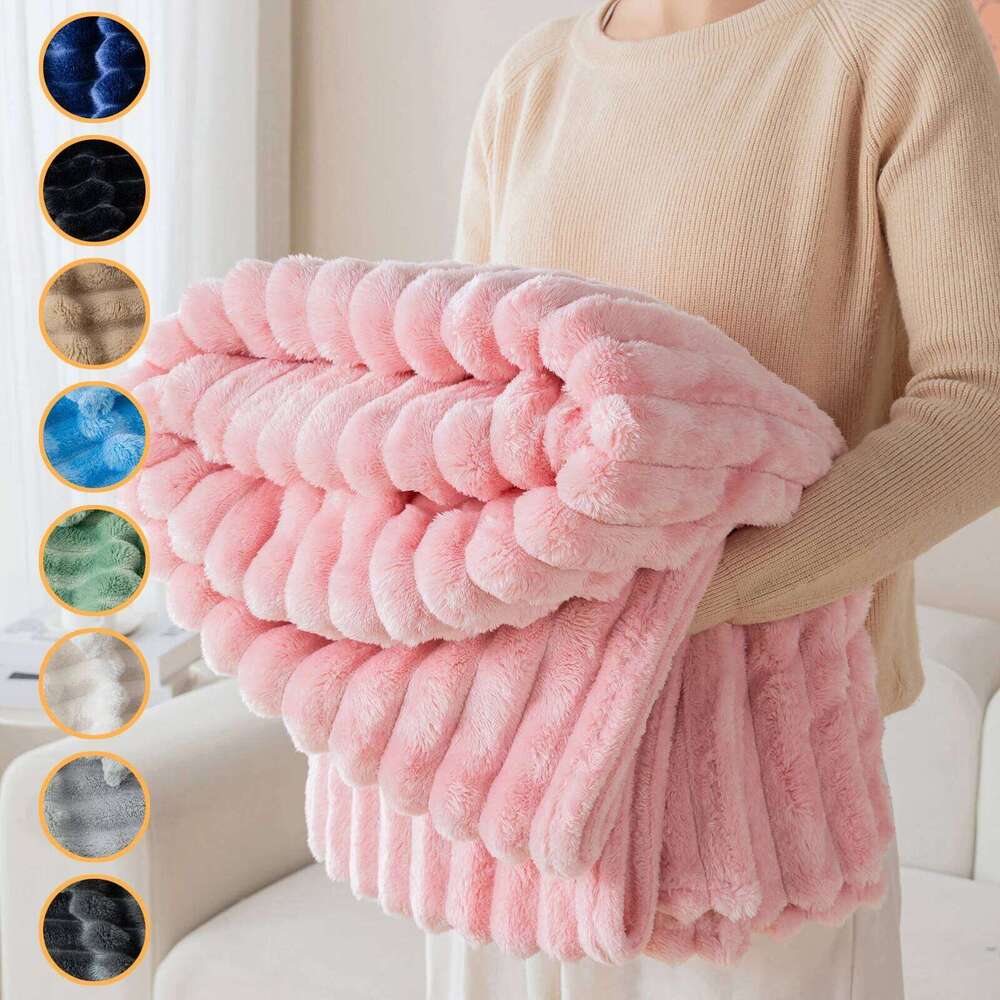 1pc thick flannel blanket, a comfortable warm blanket bedrooms, suitable for sofas, beds, and seasonal gifts XJ260112