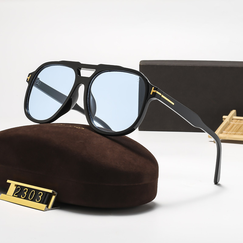 2303 FF Top luxury Sunglasses lens designer womens Mens Goggle senior Eyewear For Women eyeglasses frame Vintage Metal Sun Glasses Tom''Ford''Fordd''Sunglasses