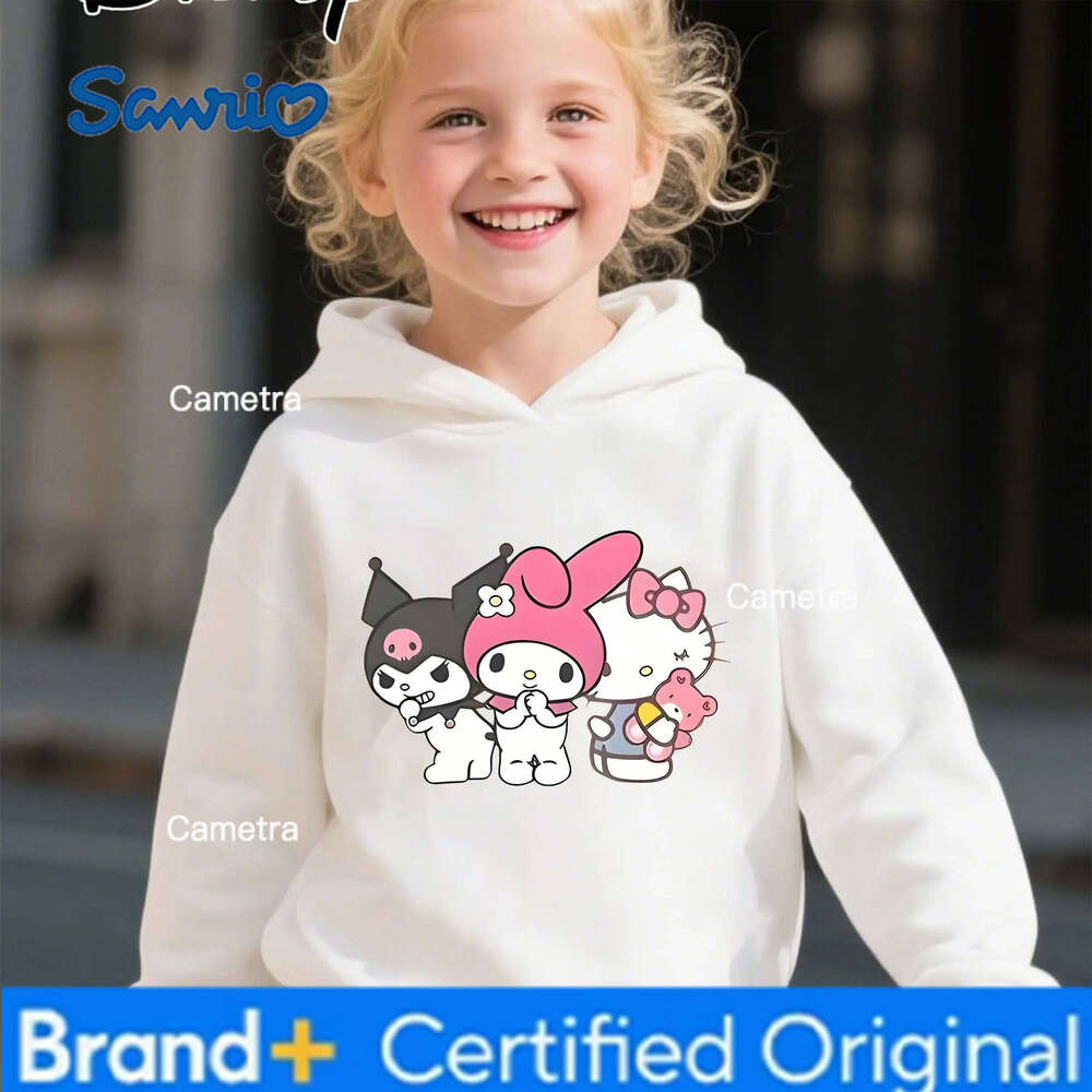 Sanrio Autumn/Winter Best-Selling Children's Hello Kitty My Melody & Kuromi Cartoon Print Long-Sleeved Pullover Hoodie H260112